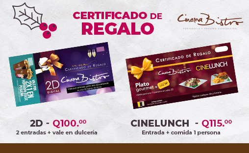 Certificado de regalo Cinema Bistro